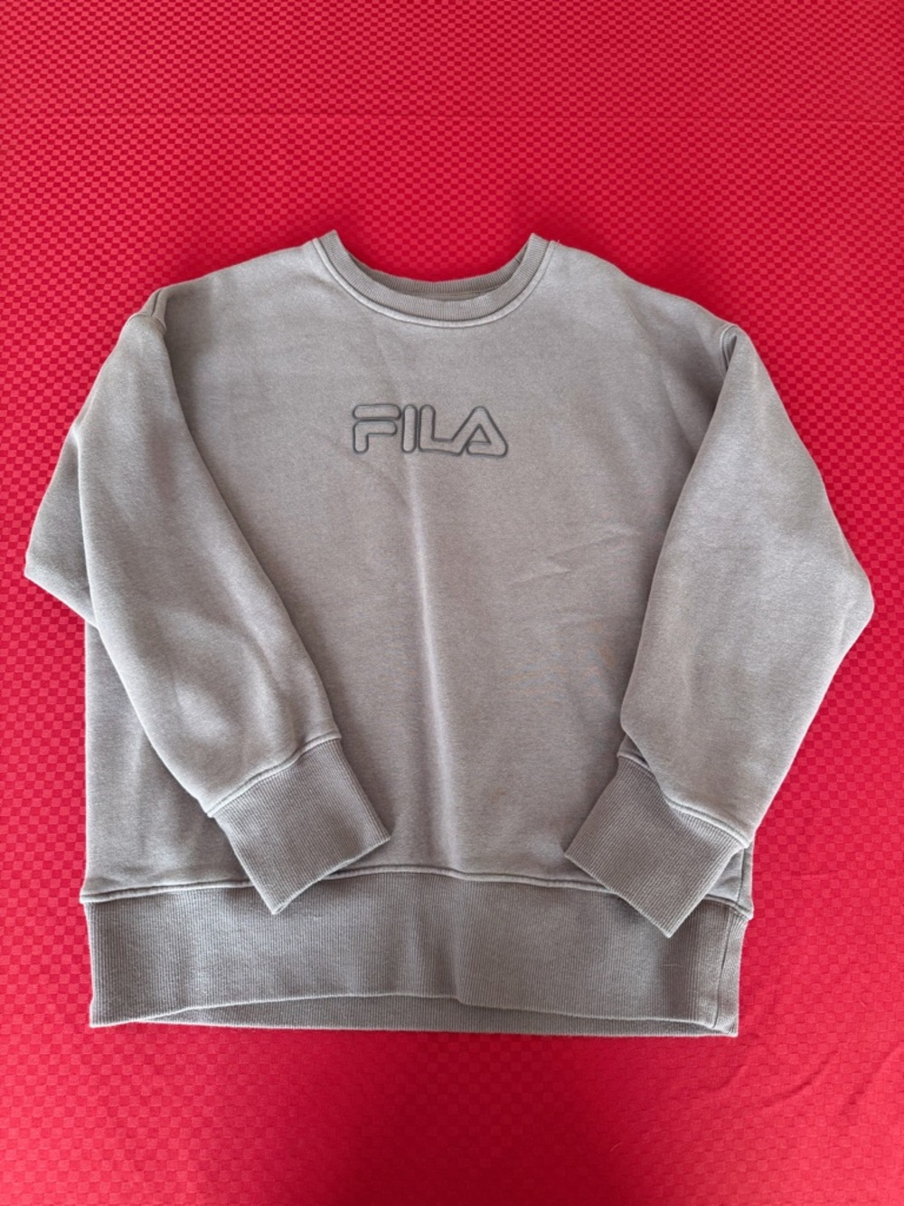 Fila Women's Crewneck Sweatshirt in Purple Grey with Embroidered Logo